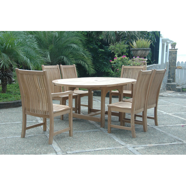 Teak 6 seater online garden table and chairs